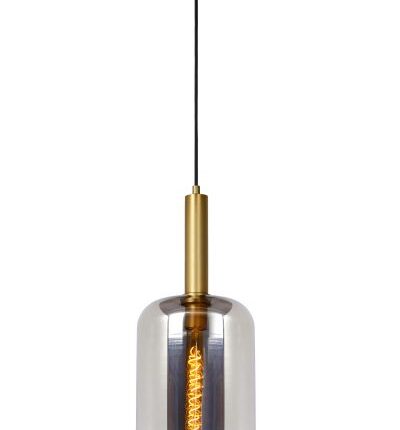 Hanglamp lucide - Hanglamp zwart glas - Hanglamp goud