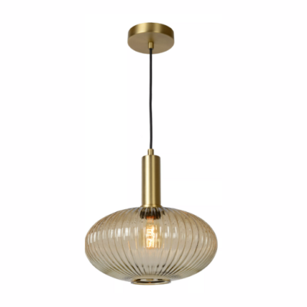 Hanglamp amber - Hanglamp met glas - Goude hanglamp